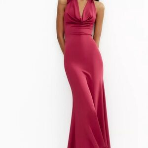 ZARA NEW ❗️❗️ LONG FLOWY DRESS SIZE LARGE |REF: 5039/327 NWT RASPBERRY COLOR